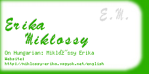 erika miklossy business card